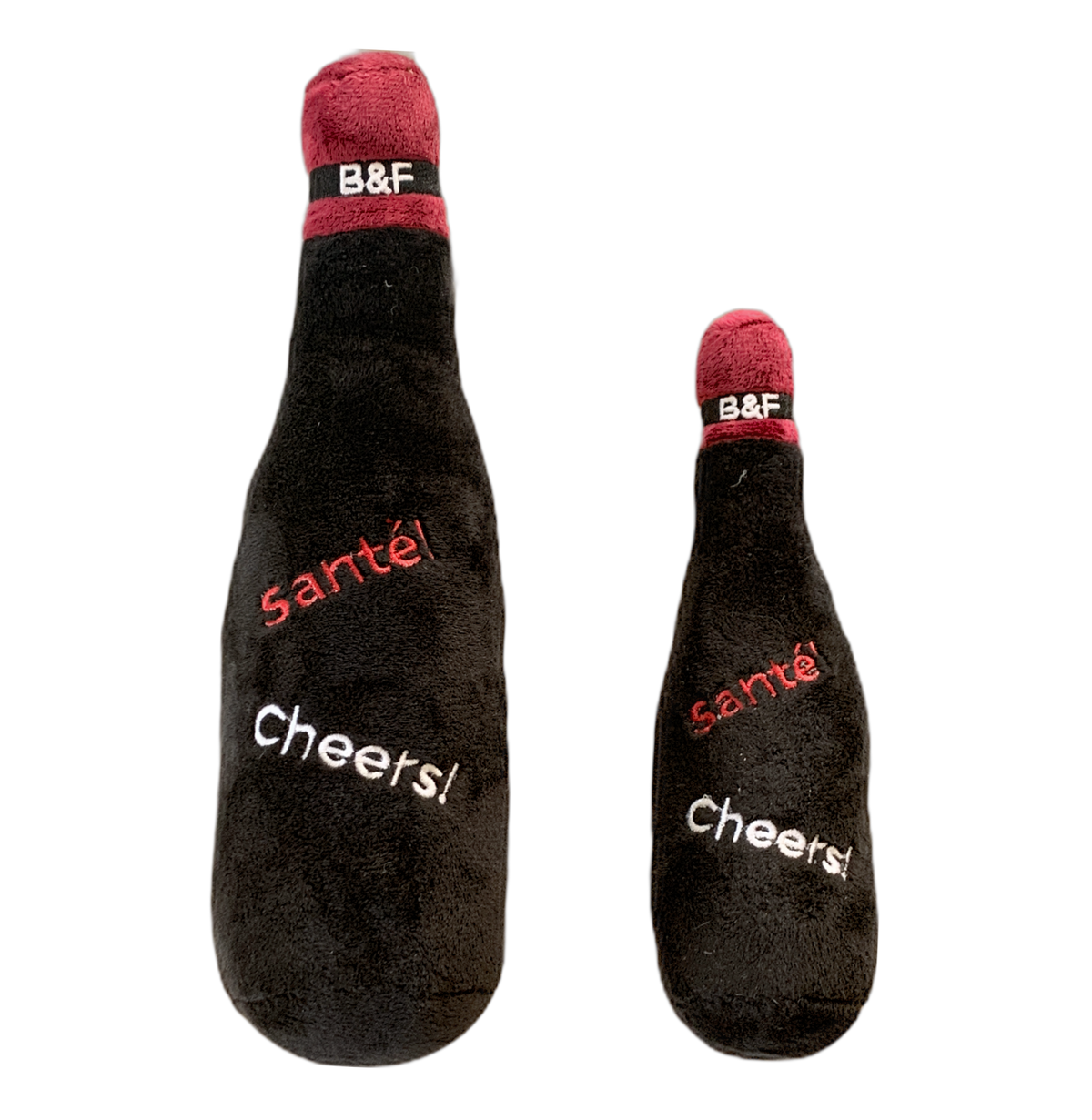Red Whine Squeaky Wine Bottle Plush Dog Toy