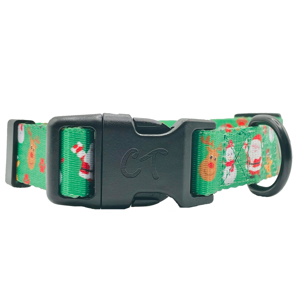 Festive Green Holiday Dog Collar