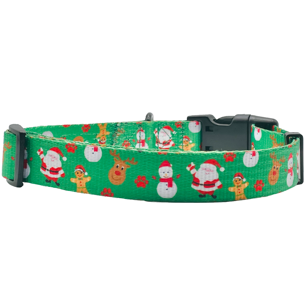 Festive Green Holiday Dog Collar