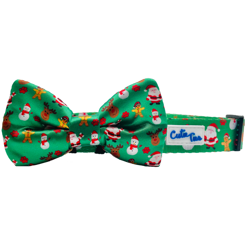 Festive Green Holiday Dog Collar