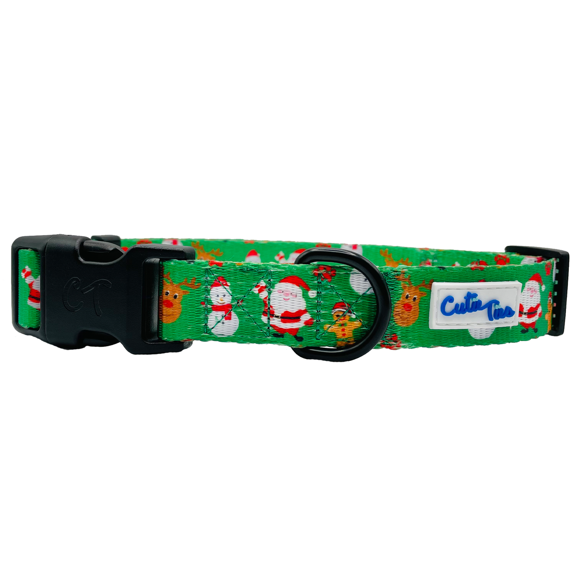 Festive Green Holiday Dog Collar