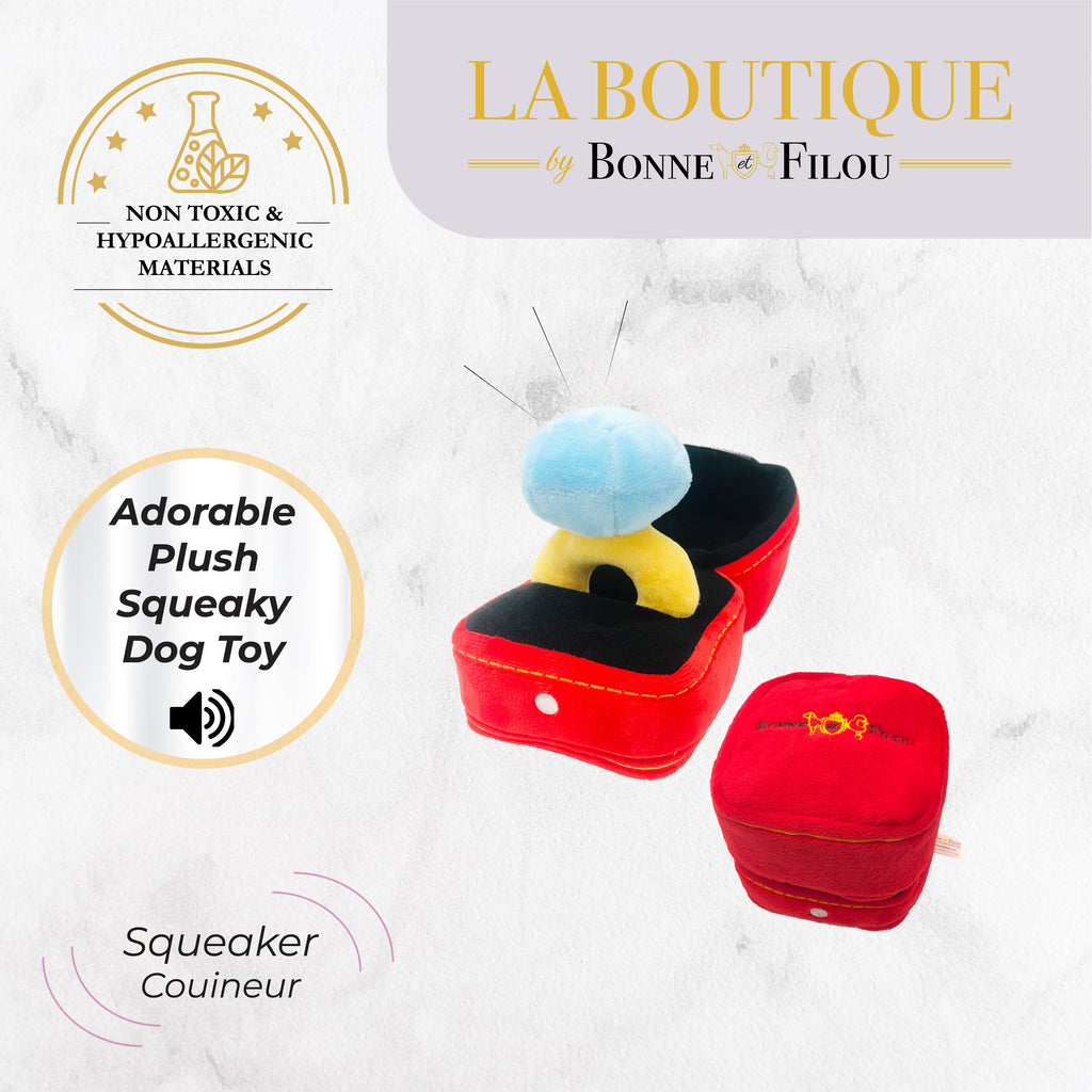 Will You Fetch Me? Ring Box Plush Dog Toy