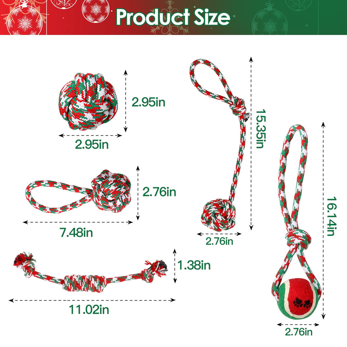 Festive Rope Chew Set (5 Piece)