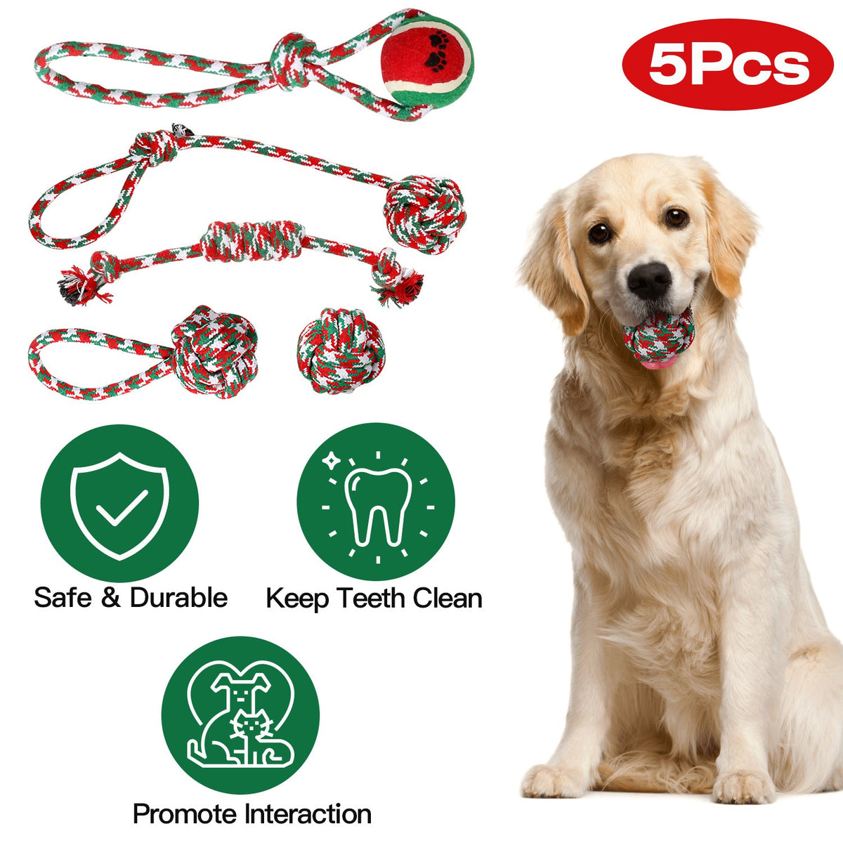 Festive Rope Chew Set (5 Piece)